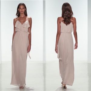 Nouvelle Amsale Drew Bridesmaid Dress in Fawn